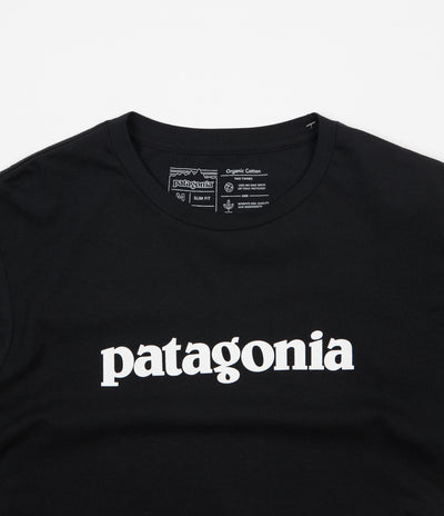 Patagonia Text Logo Organic T-Shirt - Black