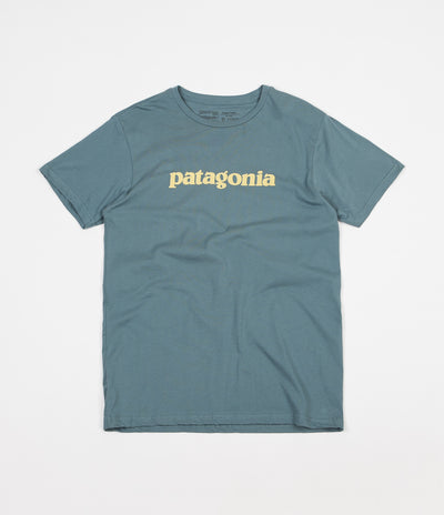 Patagonia Text Logo Organic T-Shirt - Shadow Blue