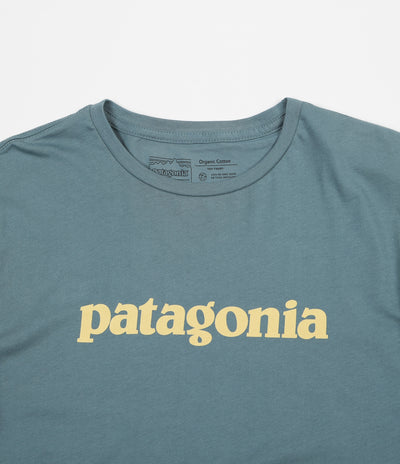 Patagonia Text Logo Organic T-Shirt - Shadow Blue
