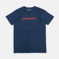Patagonia Text Logo Organic T-Shirt - Stone Blue thumbnail