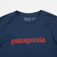 Patagonia Text Logo Organic T-Shirt - Stone Blue thumbnail