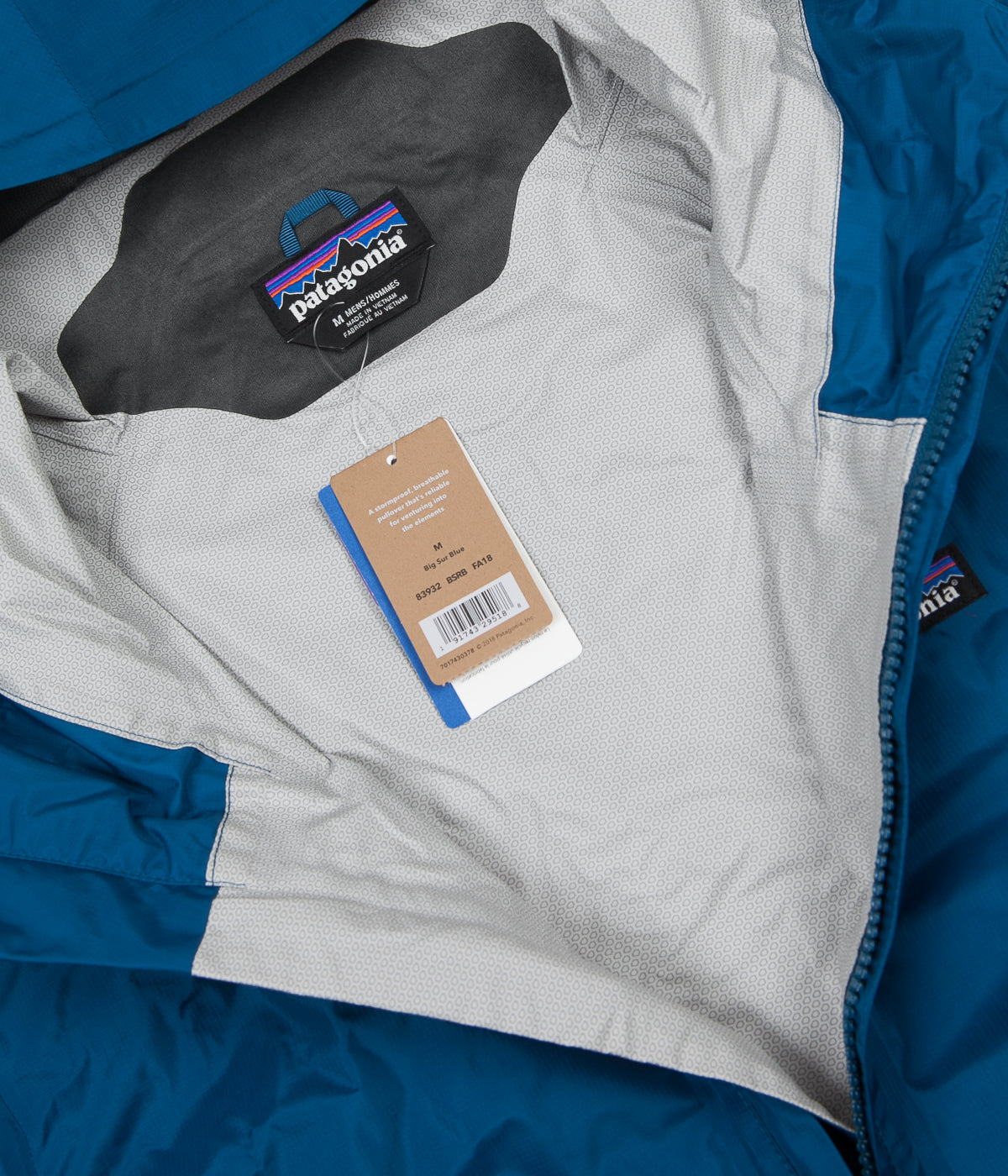 Patagonia Torrentshell Pullover Jacket Big Sur Blue Flatspot