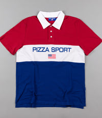 Pizza Skateboards Pizza Sport Polo Shirt - Red / White / Blue