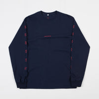 Poetic Collective Repetition Long Sleeve T-Shirt - Navy thumbnail