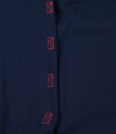 Poetic Collective Repetition Long Sleeve T-Shirt - Navy