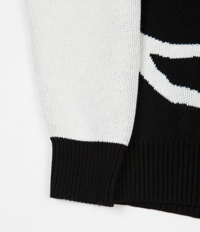 Polar Art Knit Sweatshirt - Black / White