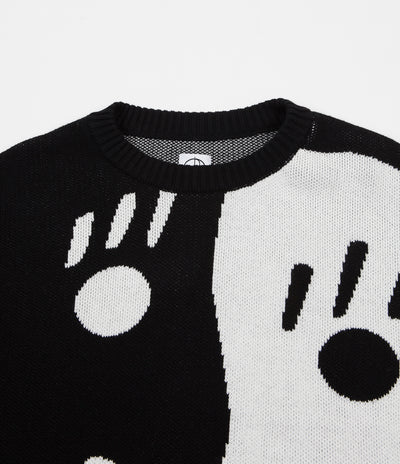 Polar Art Knit Sweatshirt - Black / White