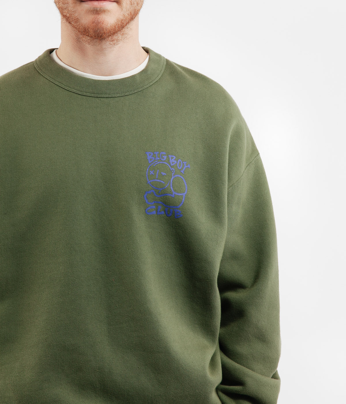 Polar Big Boy Club Crewneck Sweatshirt - Army Green | Flatspot