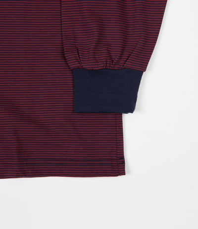 Polar Big Boy Microstripe Long Sleeve T-Shirt - Navy / Burgundy