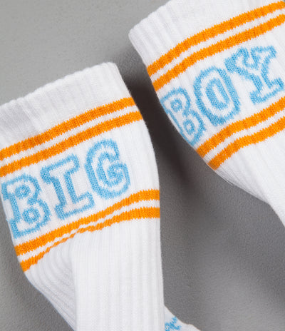 Polar Big Boy Socks - White / Aqua / Orange