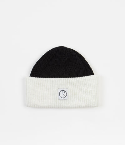 Polar Double Fold Merino Beanie - Black / White