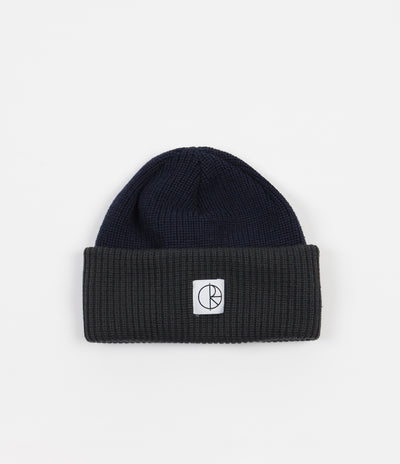 Polar Double Fold Merino Beanie - Navy / Grey