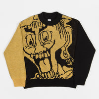 Polar Emile Knit Crewneck Sweatshirt - Black / Yellow thumbnail
