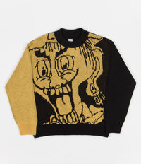Polar Emile Knit Crewneck Sweatshirt - Black / Yellow