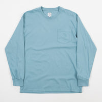 Polar Garment Dyed Long Sleeve Pocket T-Shirt - Washed Teal thumbnail