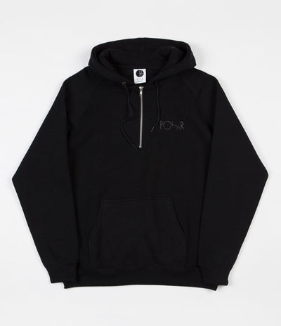Polar Half Zip Hooded Sweatshirt - Black