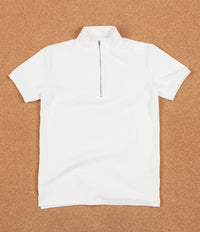 Polar Half Zip Pique Shirt - Ivory White
