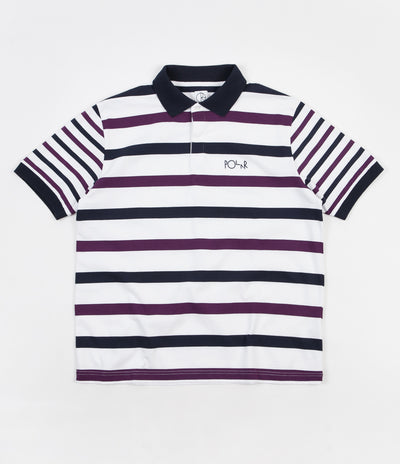 Polar Halls Rugby Shirt - White / Navy / Purple