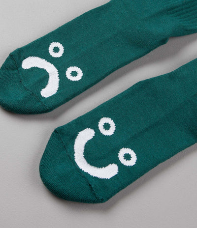 Polar Happy Sad Classic Socks - Dark Green / White