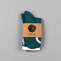 Polar Happy Sad Classic Socks - Dark Green / White thumbnail