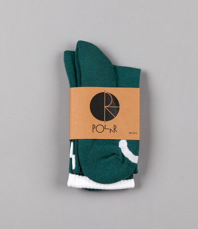 Polar Happy Sad Classic Socks - Dark Green / White