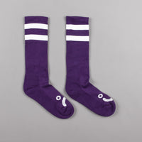 Polar Happy Sad Classic Socks - Deep Prune / White thumbnail