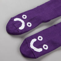Polar Happy Sad Classic Socks - Deep Prune / White thumbnail