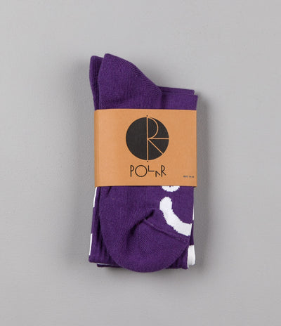 Polar Happy Sad Classic Socks - Deep Prune / White