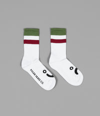Polar Happy Sad Classic Socks - Stripes Green