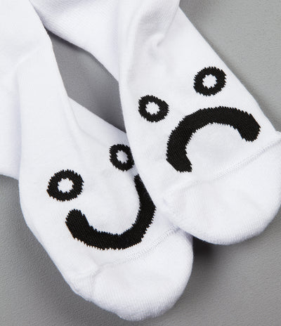 Polar Happy Sad Classic Socks - White / Black