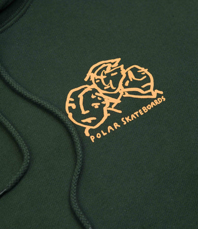 Polar Lunch Doodle Hoodie in Dark Green