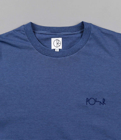 Polar Micro Stripe Long Sleeve T-Shirt - Navy / Dusty Blue