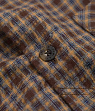 Polar Mitchell Short Sleeve Flannel Shirt - Brown / Blue
