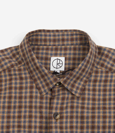 Polar Mitchell Short Sleeve Flannel Shirt - Brown / Blue