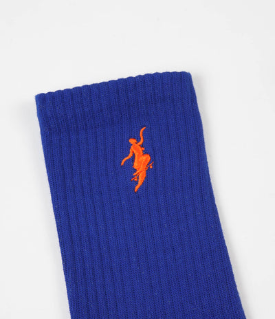 Polar No Comply Socks - Royal Blue / Orange