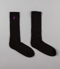 Polar No Comply Sport Socks - Black / Purple