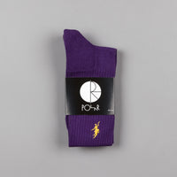 Polar No Comply Sport Socks - Purple / Yellow thumbnail