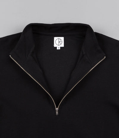 Polar Pique Zip Neck Shirt - Black