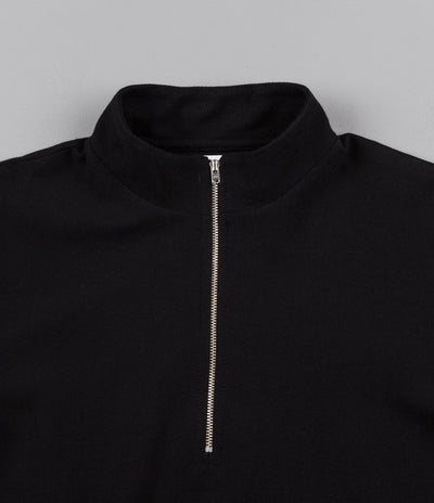 Polar Pique Zip Neck Shirt - Black