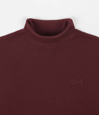 Polar Shin Turtleneck Long Sleeve T-Shirt - Wine