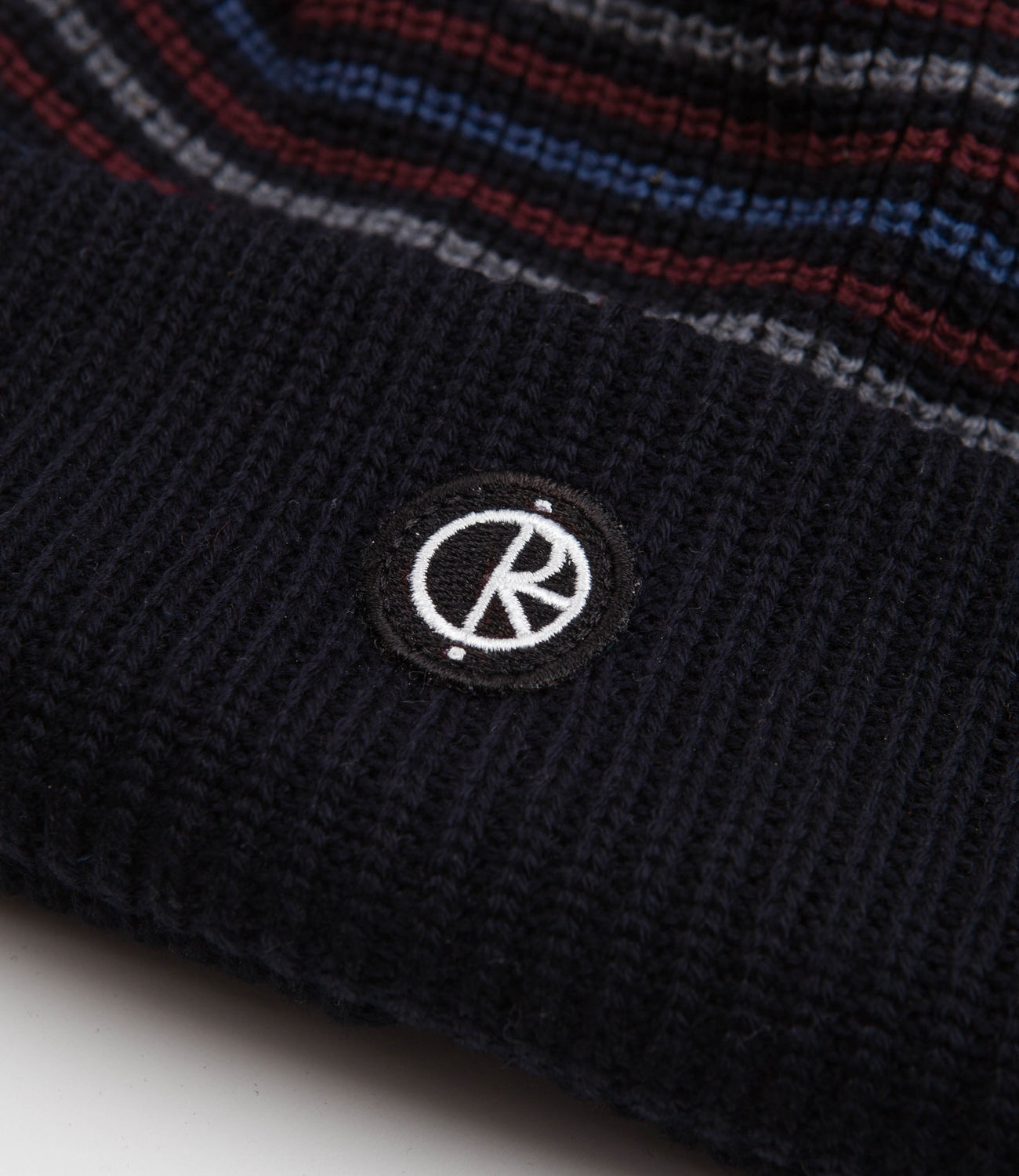 POLAR DOUBLE FOLD MERINO BEANIE - NAVY STRIPE