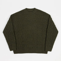 Polar Square Knitted Sweatshirt - Army Green thumbnail
