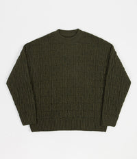 Polar Square Knitted Sweatshirt - Army Green