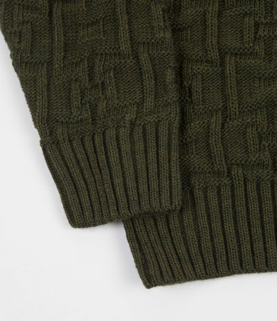 Polar Square Knitted Sweatshirt - Army Green