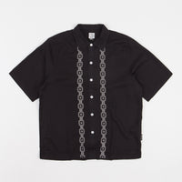 Polar Square Stripe Bowling Shirt - Black thumbnail