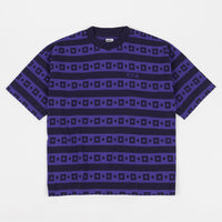 Polar Square Stripe Surf T-Shirt - Navy / Purple thumbnail