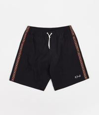Polar Square Stripe Swim Shorts - Black / Brown