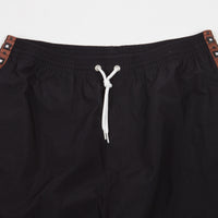 Polar Square Stripe Swim Shorts - Black / Brown thumbnail
