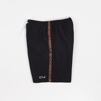 Polar Square Stripe Swim Shorts - Black / Brown thumbnail
