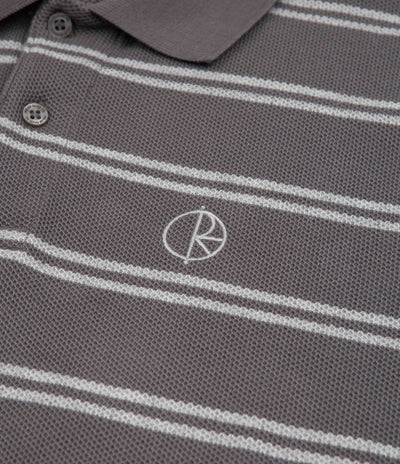 Polar Stripe Long Sleeve Polo Shirt - Graphite